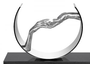 Buy cheap 150cm Height Stainless Steel Love Sculpture With Granite Base product