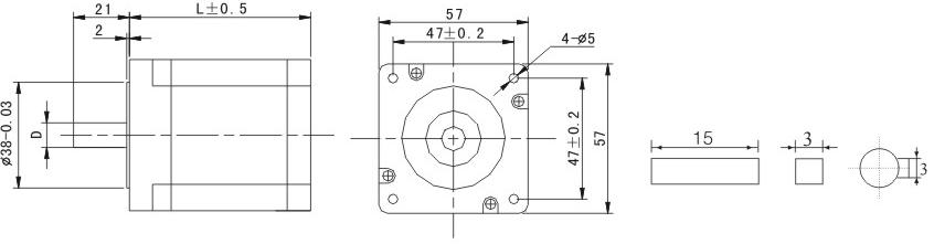 1.5N.m 1.2Degree 76.4mm Length 5.8A Hybrid stepper motor