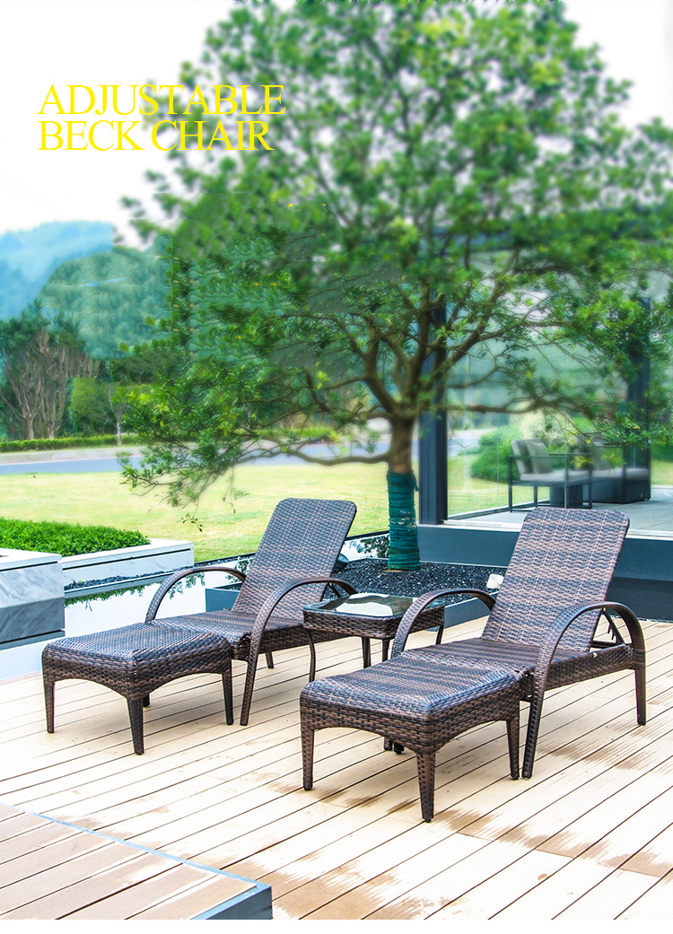 Waterproof Outdoor Lounge Furniture Swimming Pool Lounge With Handrail