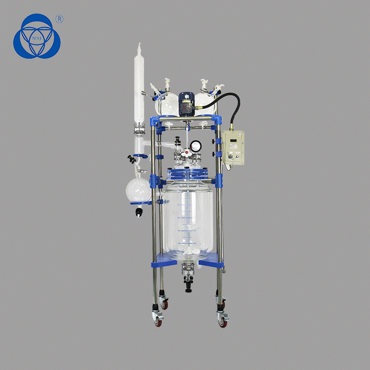10L Borosilicate Jacketed Glass Vessel Explosion Proof 180W Motor Power
