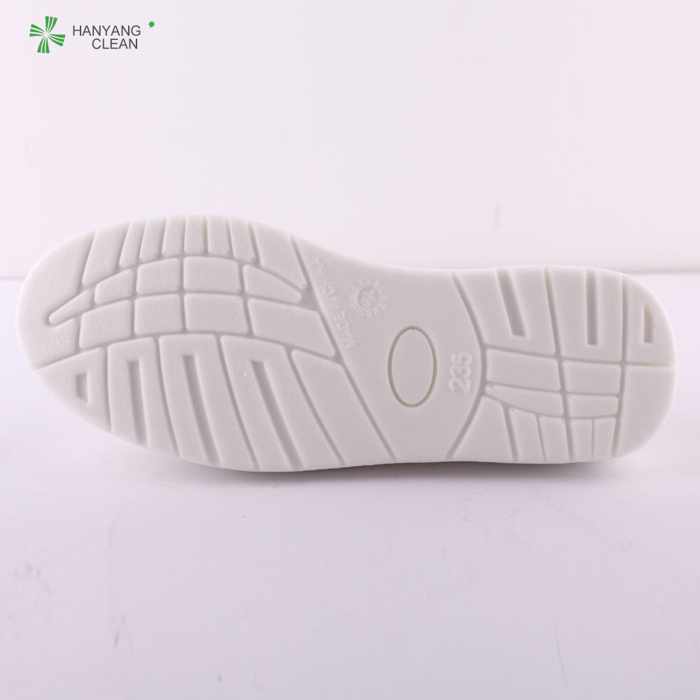 Breathable lint-free esd PU anti static clean room shoes blue stripe canvas safety shoes for electronic industry