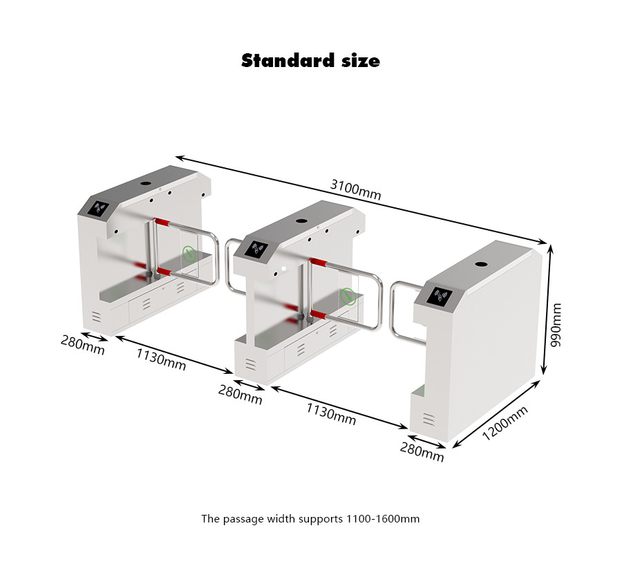 HCW Turnstile Swing Gate Entrance Pedestrian Access Control Swing Automatic Gate