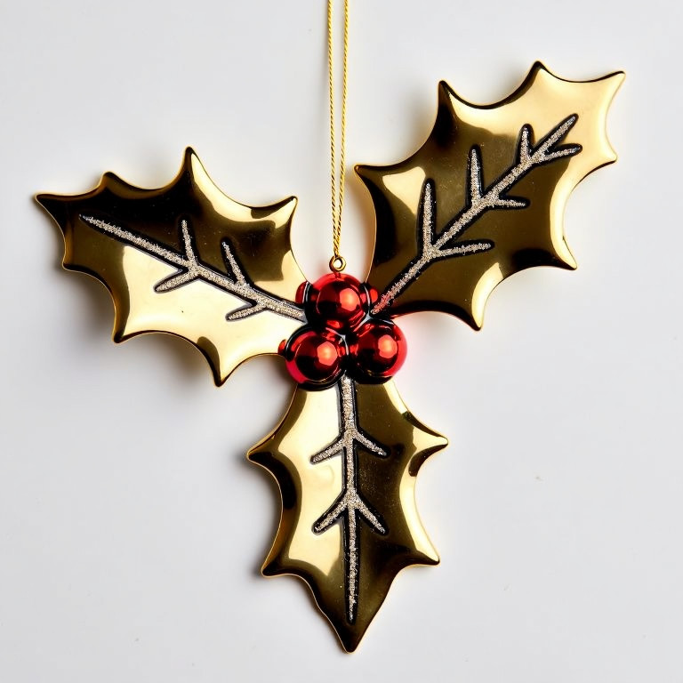 Festive Gleam Holly Ornament Add A Festive Touch To Wreaths And Garlands