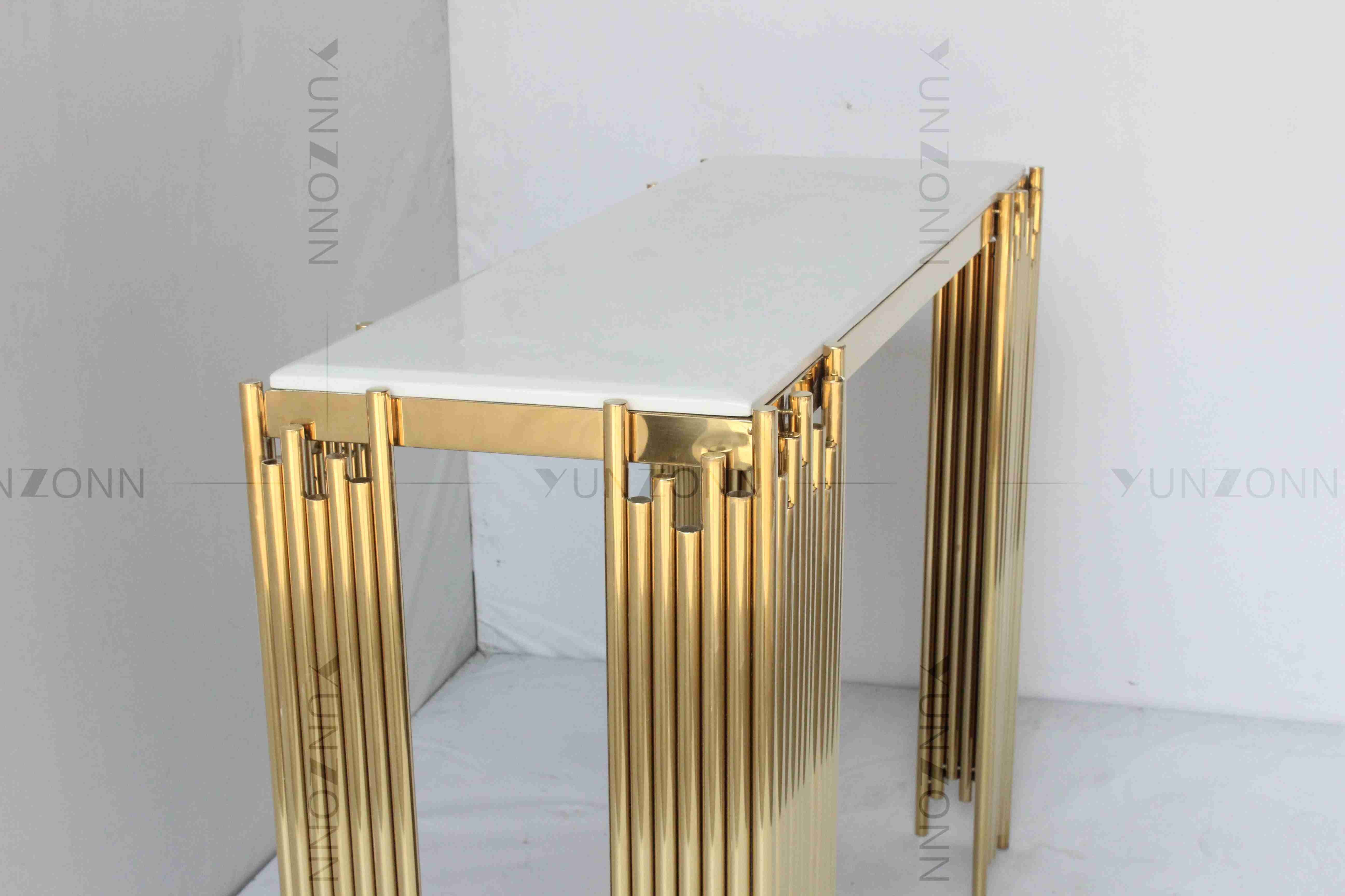 Irregular Strip Small Console Table Simple Modern Iron Stainless Steel Frame