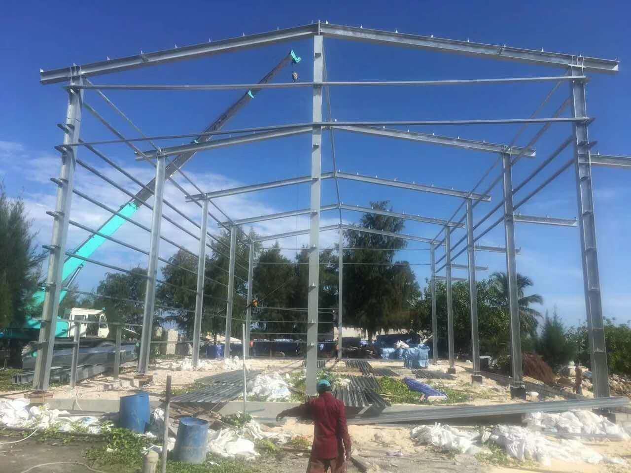 BS Standard Hot Dip Galvanized Prefabricated Workshop Steel Structure Materials