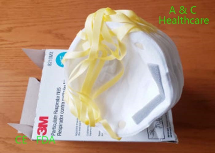 Surgical Respirator FFP2 Face Mask With Valve / 4 Ply Dust Mask Cup Shape White