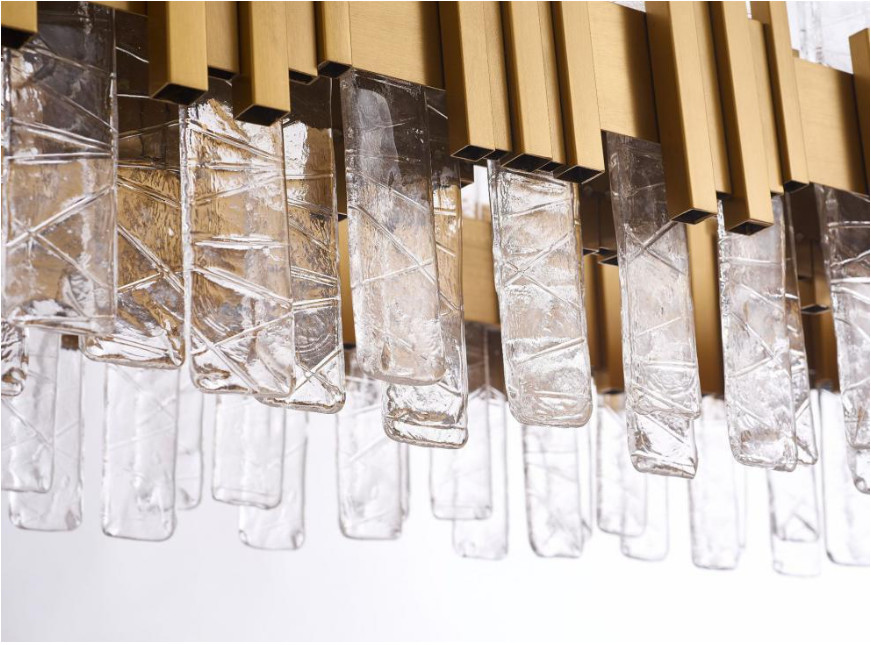 40W / 50W Glass Hanging Restaurant Chandelier For Bedroom