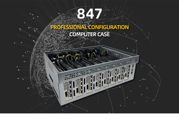 Machine chassis Motherboard 8gpu 847 pro/b85/b75 graphic card Rig Case Box 8 GPU Server Case