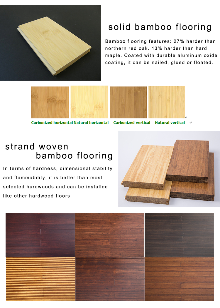 Solid Bamboo Strand Woven Bambus Floor Modern Design Glue/Nail/Staple Installation Type