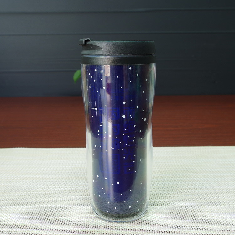 Temperature Sensitive Color Changing Mugs Double Wall Plastic