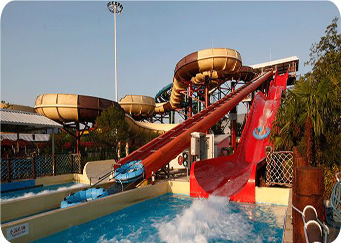 Fiberglass Custom Water Slides , Huge Adult Fast Flowing Boomerang Water Slide