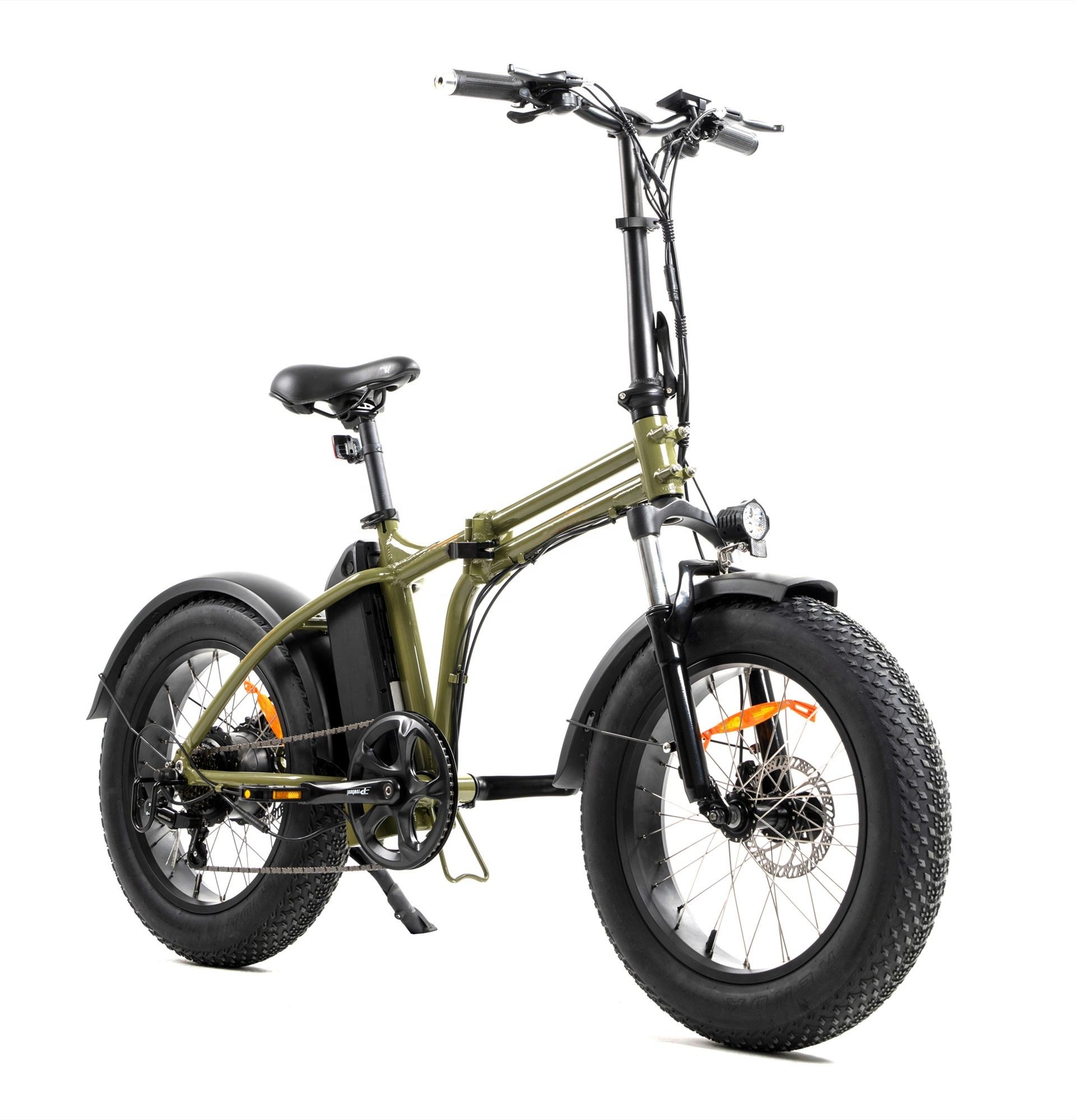 20 Inch Fat Tire Electric City Bike 48V 13Ah Lithium Battery 7 Speed Foldable Ebike 48V 500W