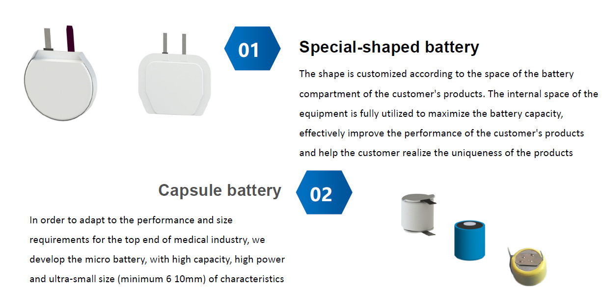 CP255050 3.0V 1200mAh LiMnO2 Battery Thin Film Lithium For Medical Devices