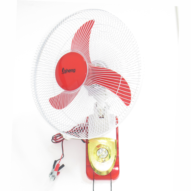 Solar Rechargeable DC Wall Fans 12V 16 Inch With Lithium Battery