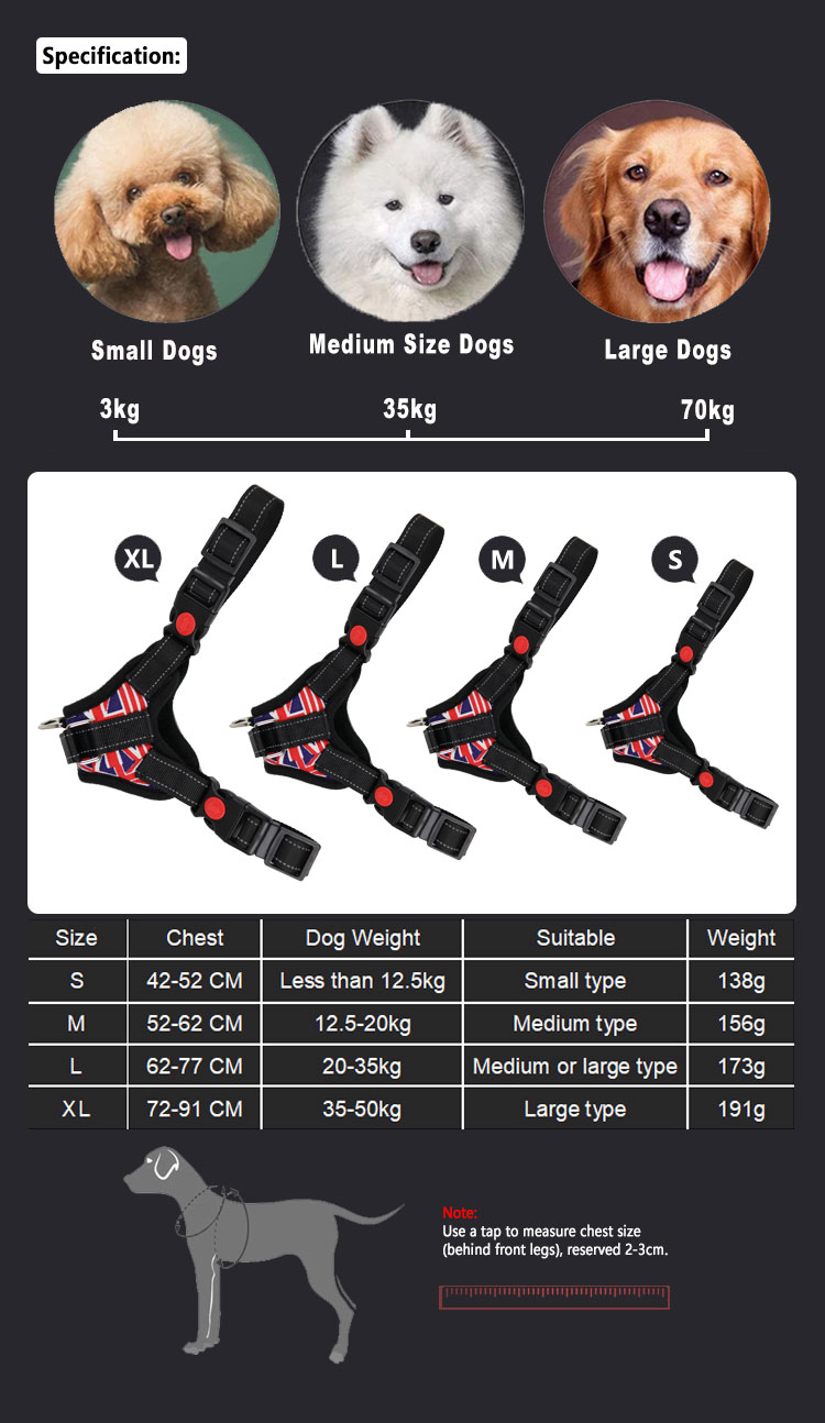 Pet Supplies High Quality Outdoor Dog Harness with Reflective Material