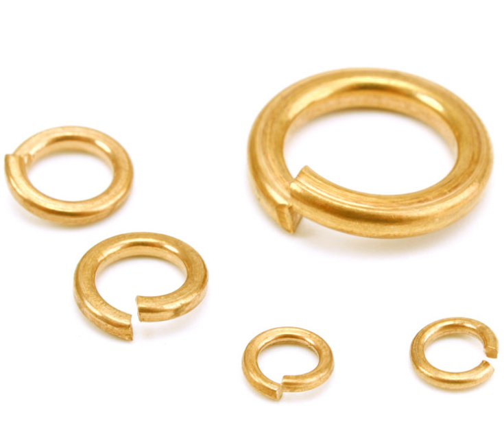 DIN125 DIN127 GB93 Brass Copper Spring Lock Washers Metric H65 Brass Spring Washer