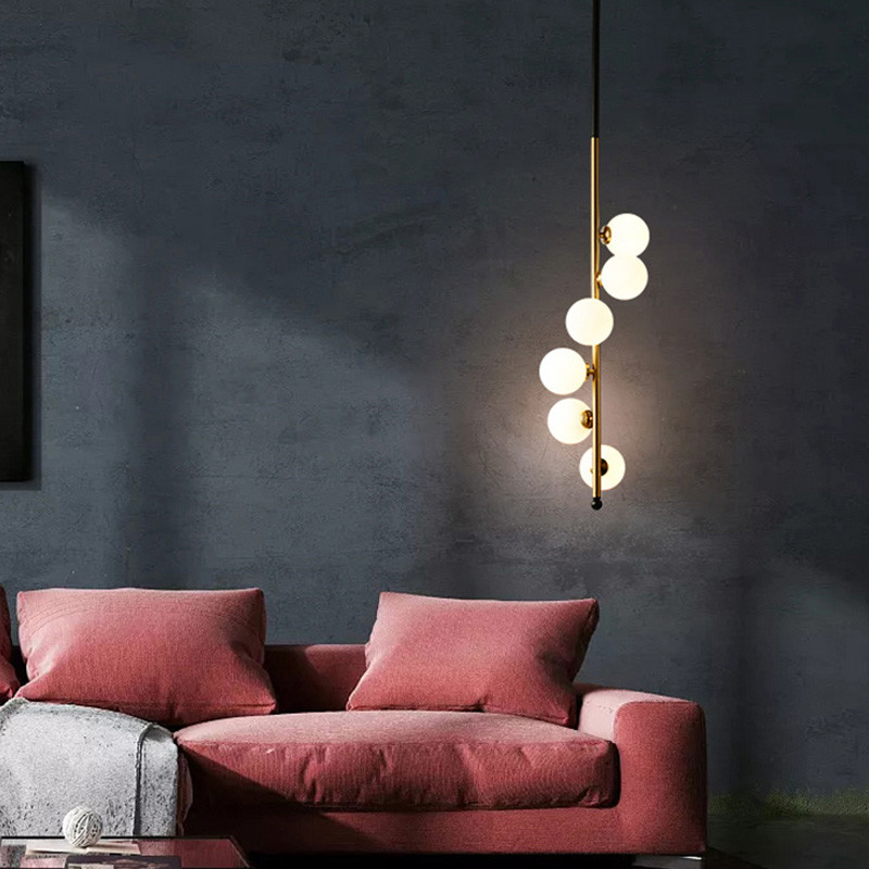 Nordic Minimalism Glass Ball Pendant Lights for Bedroom Home Restaurant Spiral Pendant Light(WH-GP-131)