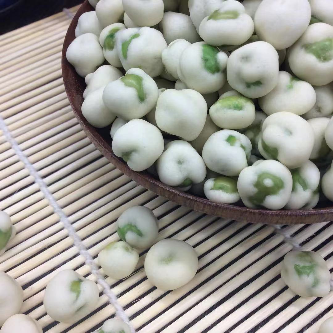 By the BRC Ou Kosher certified, exported to Europe, crispy coated green peas snacks
