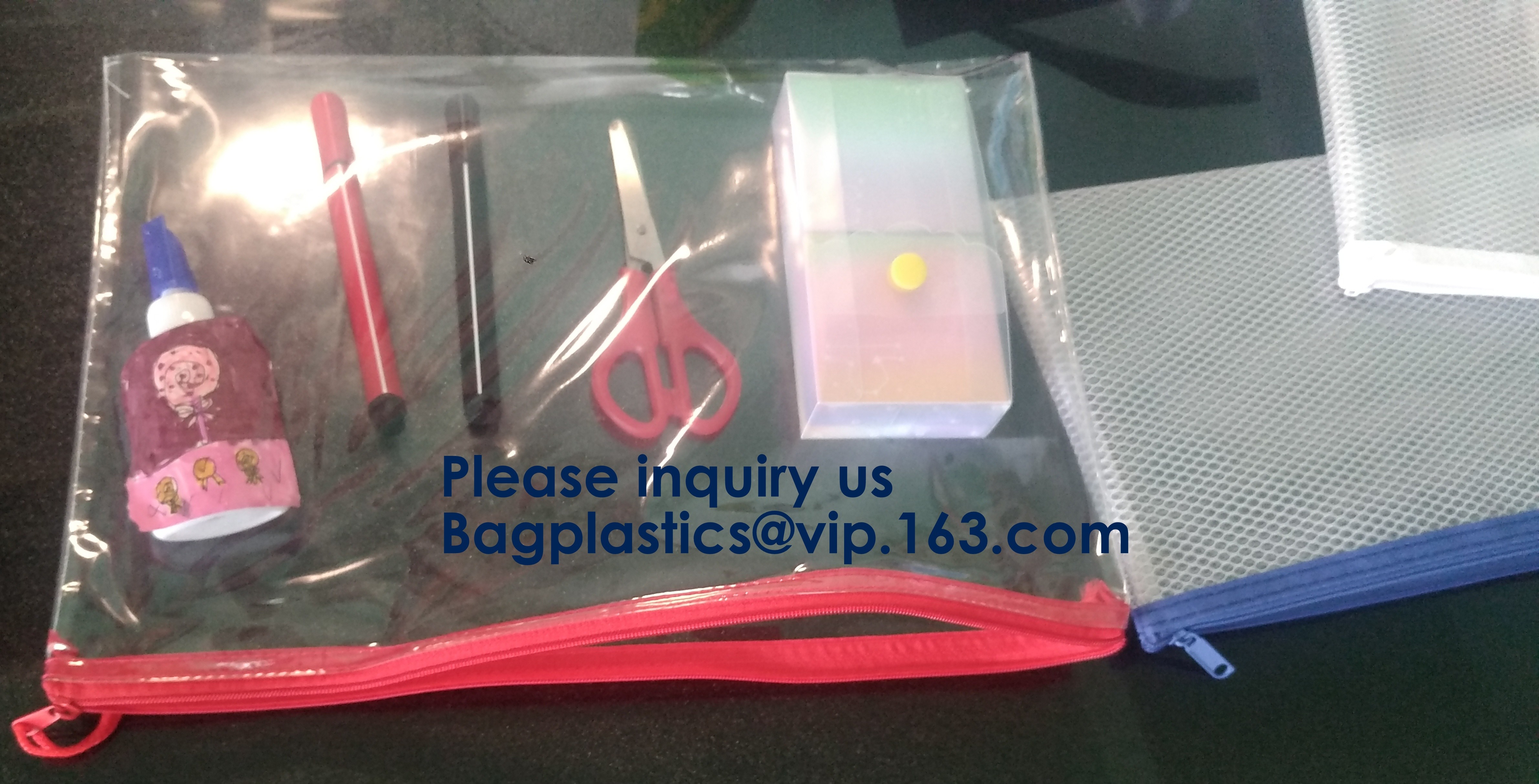 Resealable Clear Reclosable Stand Up Pouches Plastic Seal Zip Lock Bags Poly Bag,gridding document zip bag with metal ho