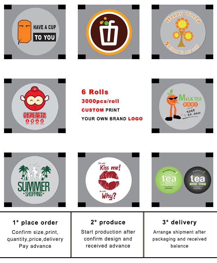 BOPP/CPP Laminated Plastic Roll Film Custom Bubble Tea Lid / Printing Cup Sealing