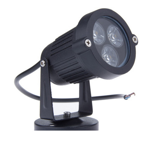 IP65 waterproof round black D140xH315mm outdoor 3W LED lawn spike lights for hotel