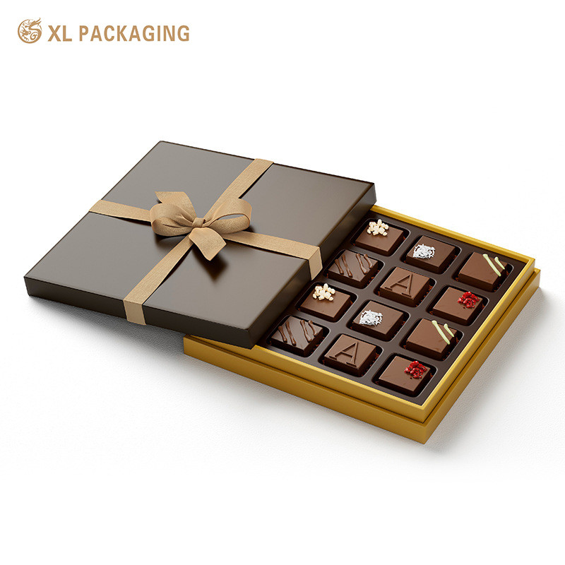 Custom Design Halloween Chocolate Paper Box Hot Stamping Catering Packaging With Ribbon
