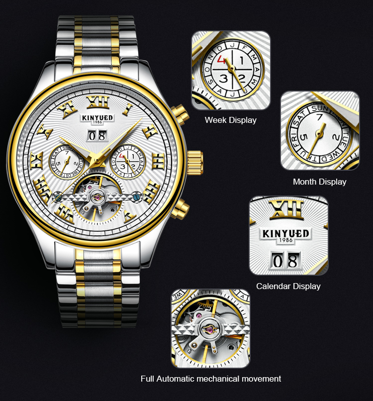 Hardlex Glass Automatic Tourbillon Watch High Hardness Stable Performance