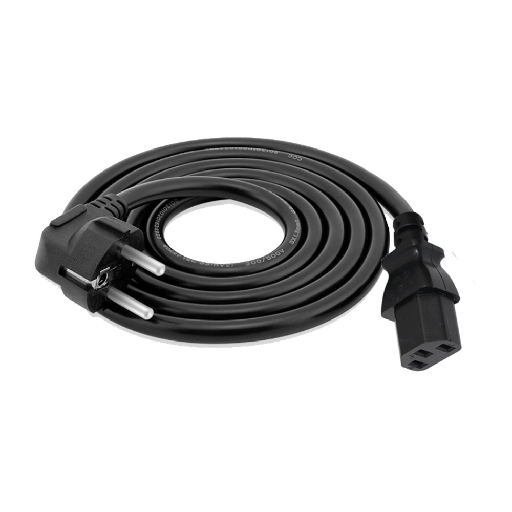 Eu 3 Pin Plug C13 PC Power Supply Cable Cord 1.8m For Computer Monitors