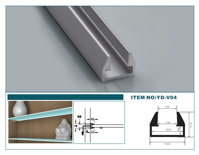 14.5*11.4mm Aluminium LED Profile Extrusion Anodized For Downy Lamplight