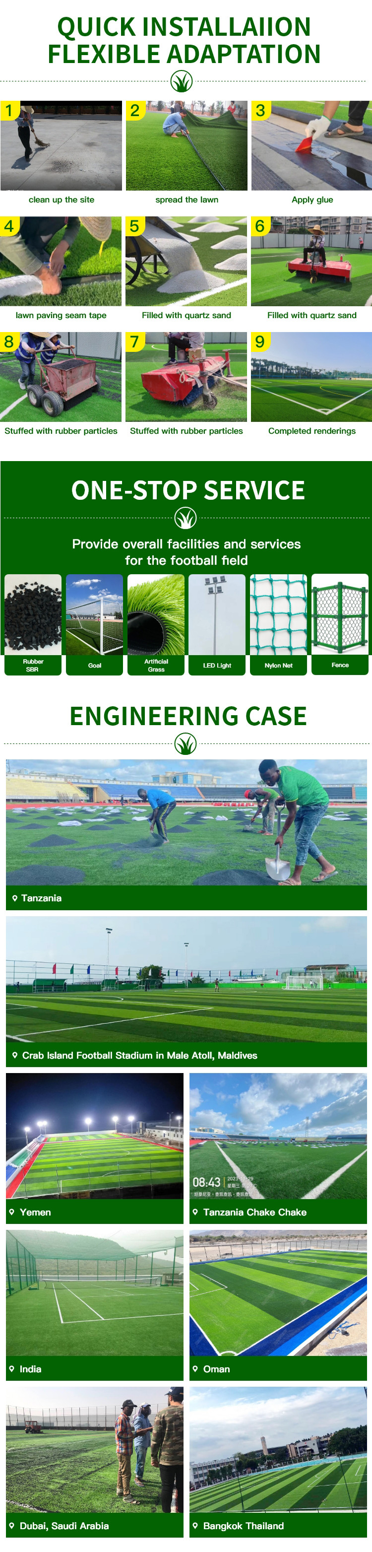 Football Artificial Lawn Durable Multi-Purpose Sports Field Tournament Grass Sports Field Paving