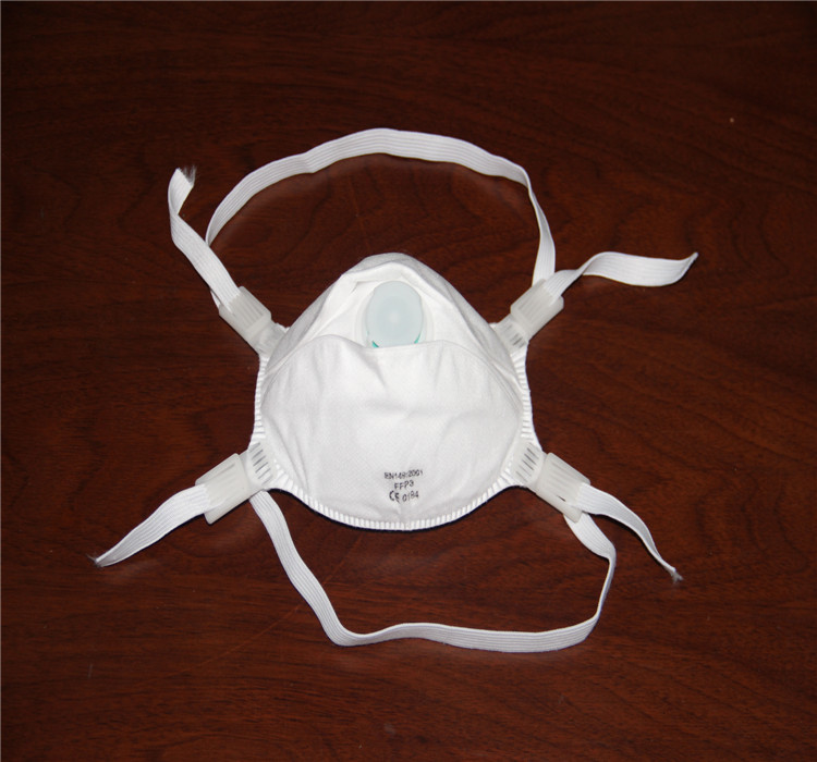 Breathable Ffp3 Respirator Masks , Soft Surgical Mask Blue And White Side