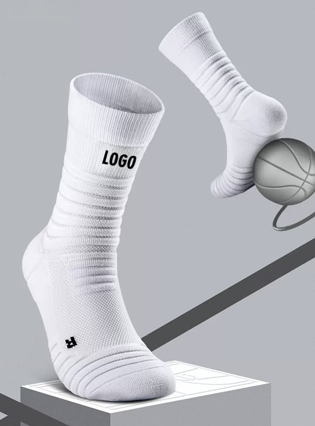 Custom Logo Cushioned Basketball Socks Athletic Men Padded Cotton Socks