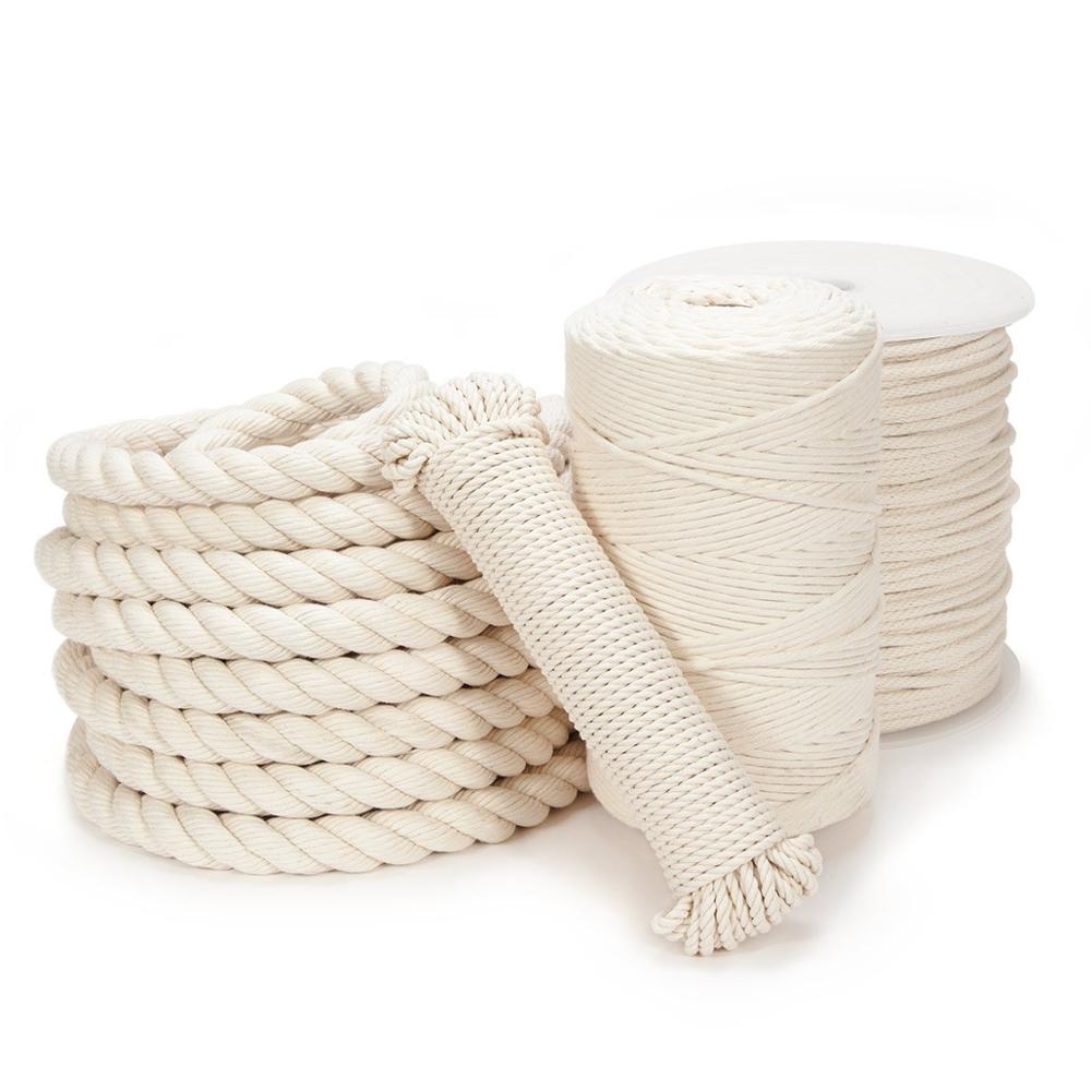 Twisted Macrame Cord 3mm 4mm 5mm Natural Cotton Rope with Soft Natural Advantage
