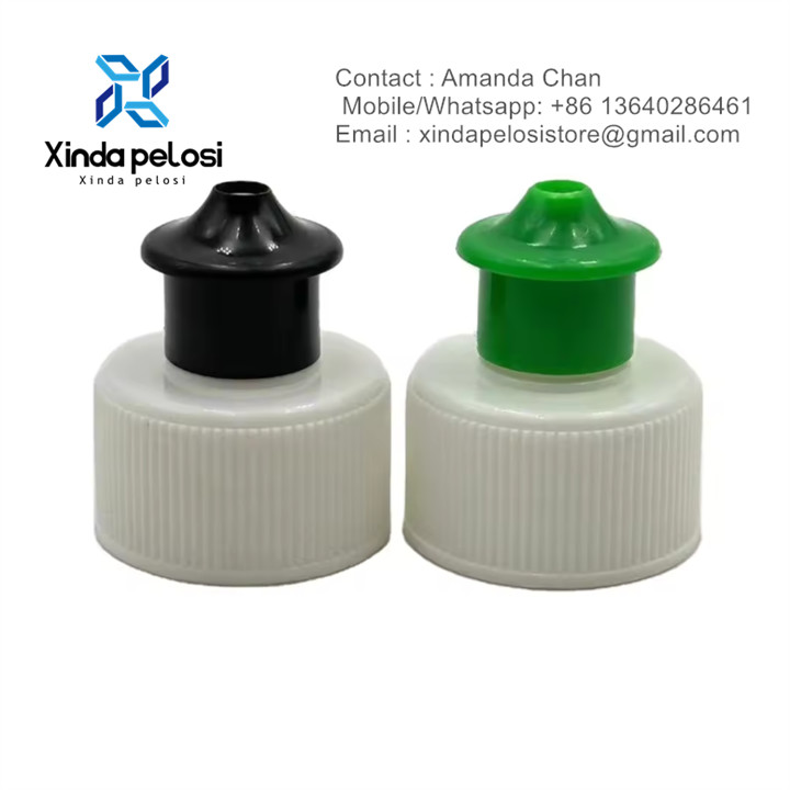 China Supplier Plastic Colorful Push Pull Cap Custom Bottle Caps For Bottle