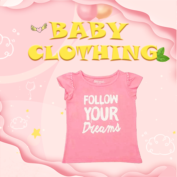 Print Pattern Type O-neck 100% Cotton Baby T-shirts Girl Tops for Newborns in Summer
