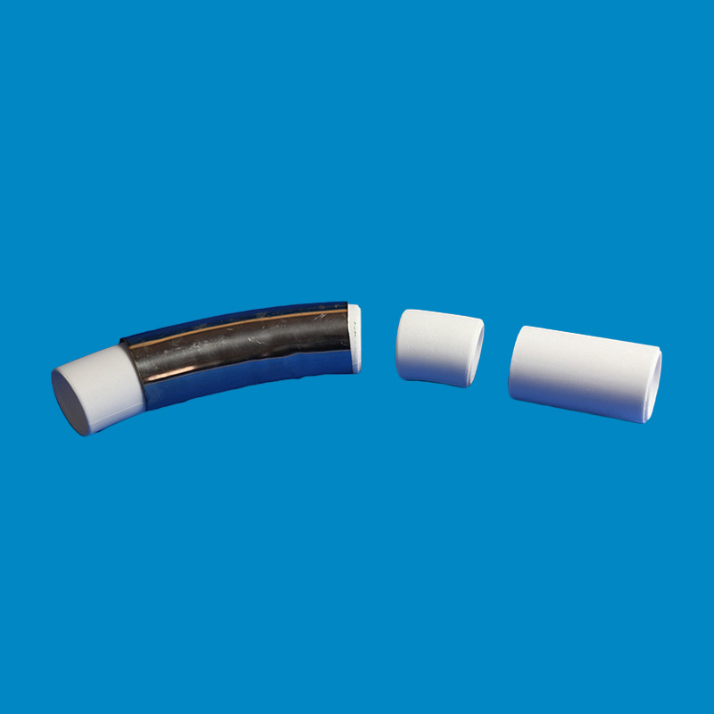 Lightweight Polyurethane Coated Alumina Ceramics Lined Pipe For Powder Conveying Wear Resistant Pipeline