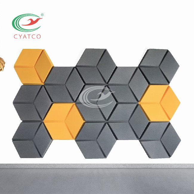 3D Lightweight Hexagon Sound Tiles , Odorless Hexagonal Acoustic Wall Panels