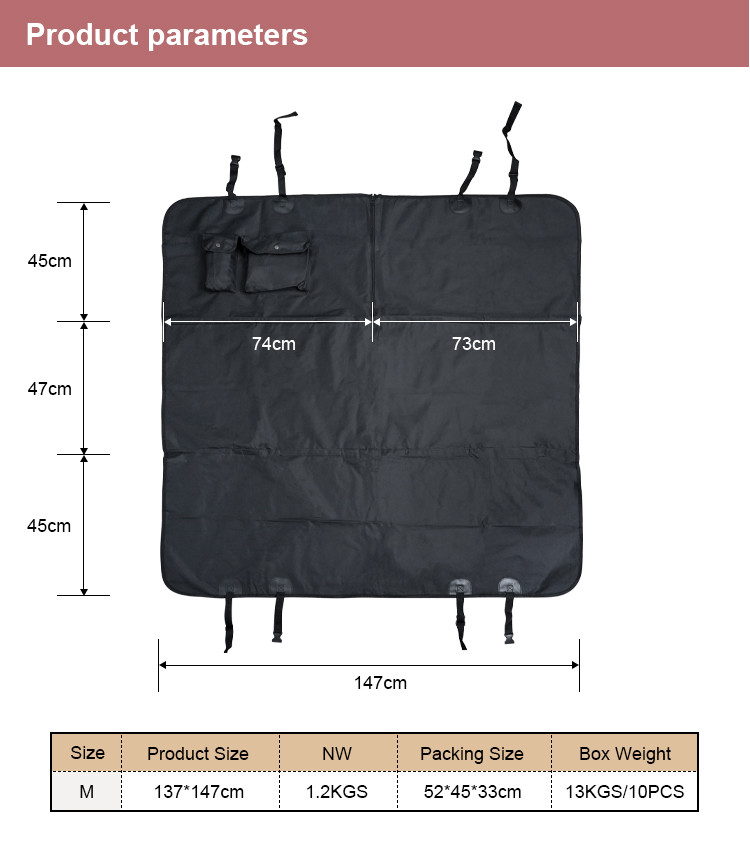 Cheap 600d Oxford Dog Car Seat Cover For Back Seat 100% Scratchproof Pet Car Seat Cover With Nonslip Botton