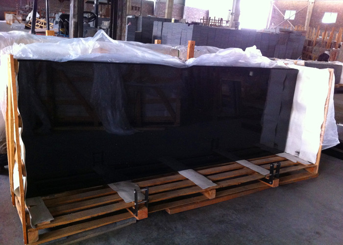 Black Galaxy Granite Island Top / Granite Kitchen Tops With Sparkles 2 CM Thick
