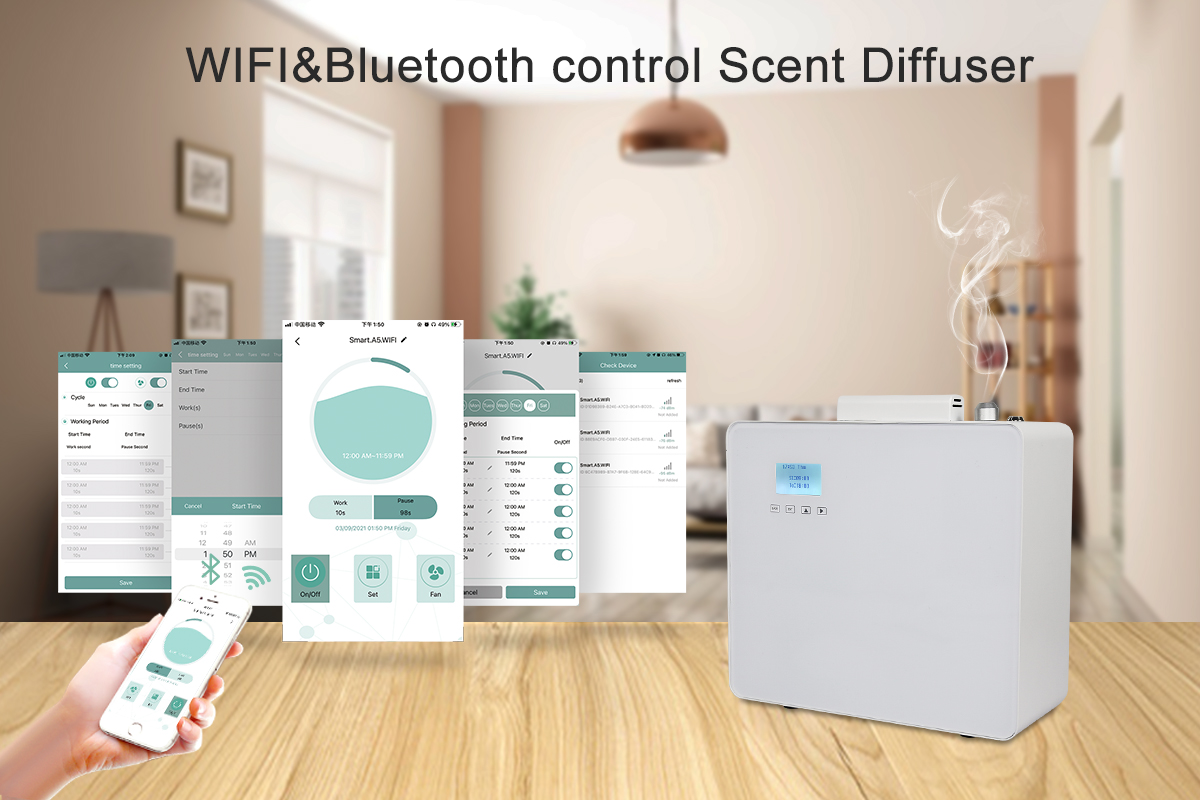 WIFI Intelligent Control Essential Oils Diffuser 800ML Large Capacity Commercial Hotel Waterless Electric Aroma Diffuser