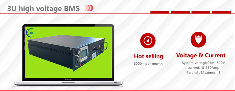 384V 125A Bms High Voltage With 3U Box 3.5 Inch Display Rs485 CAN Communication