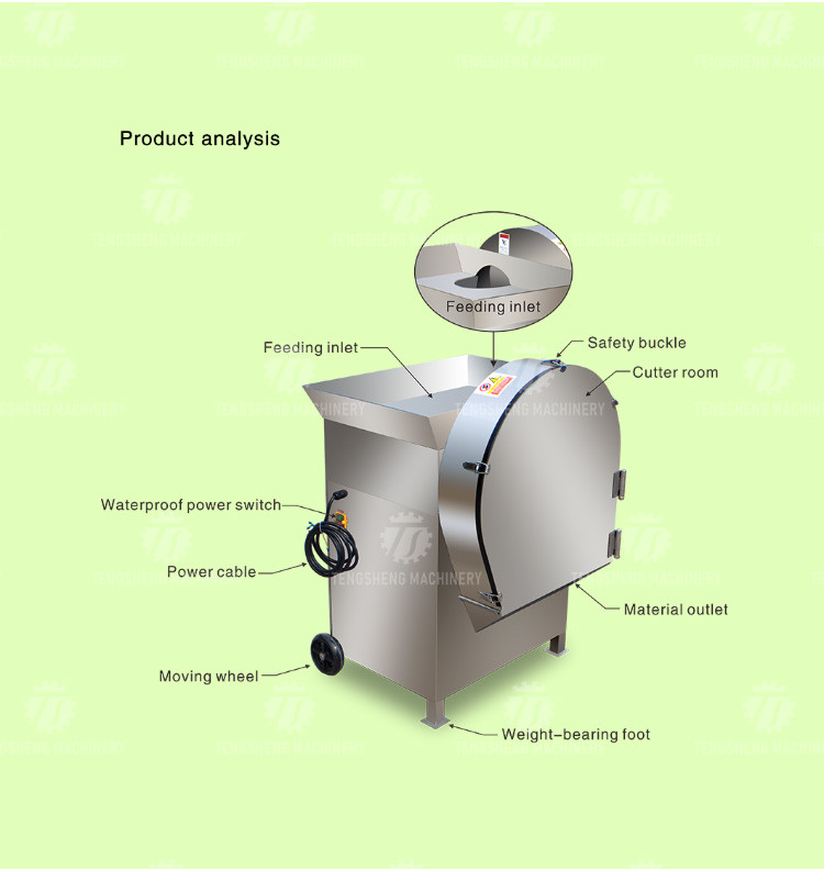 1.5KW 150KG Root vegetable cutting machine cutting silk large vegetable cutting machine high yield vegetable cutting