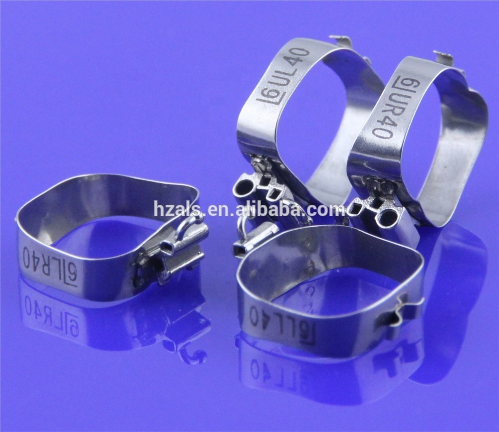ALS Dental Preformed Orthodontic Molar Band Welded Buccal Tubes For Teeth Straightening