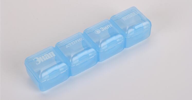 28 compartment column shape plastic pill storage box with pill crush box, Conventional eco-friendly 4 grids plastic trav