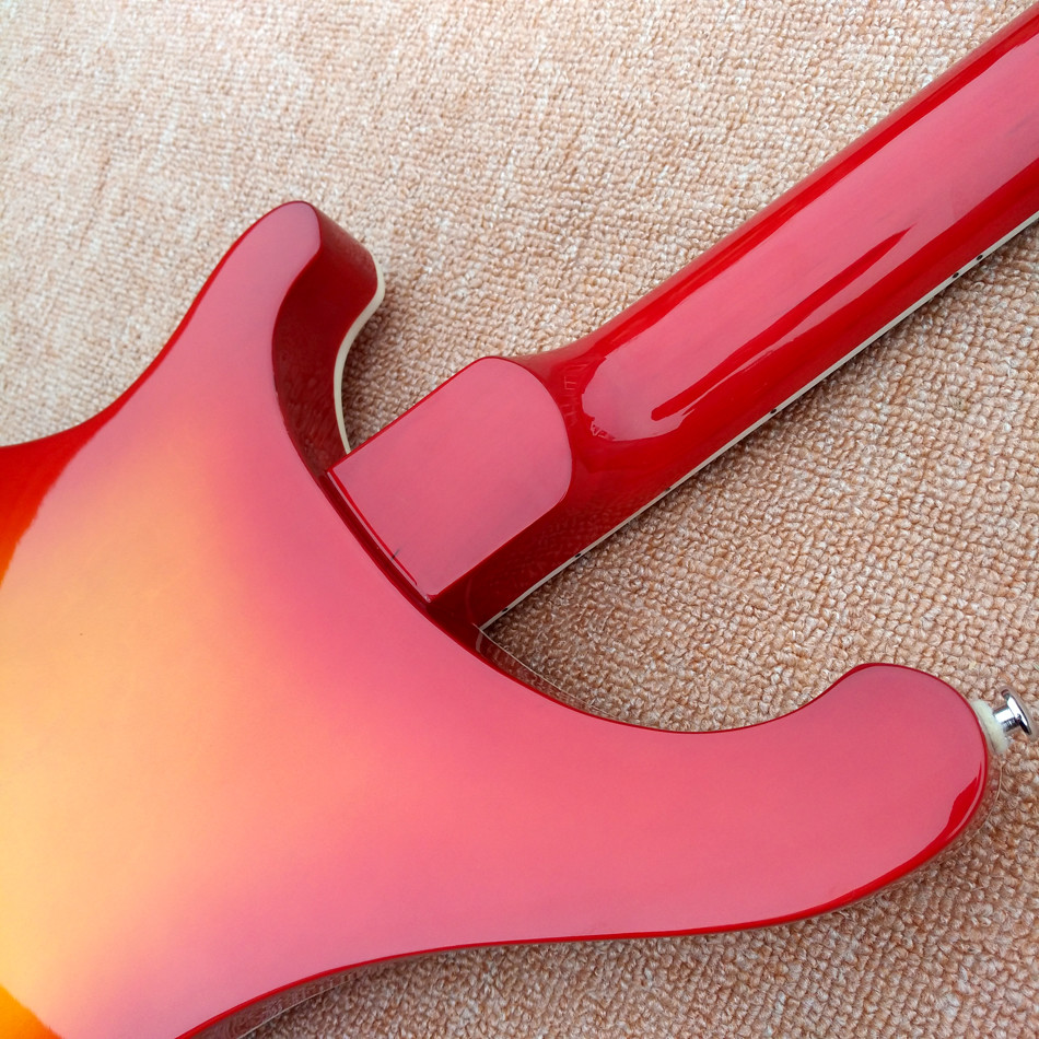 Top quality Rick 4003 model Ricken 4 strings Electric Bass guitar in Cherry burst color Chrome hardware, Free shipping