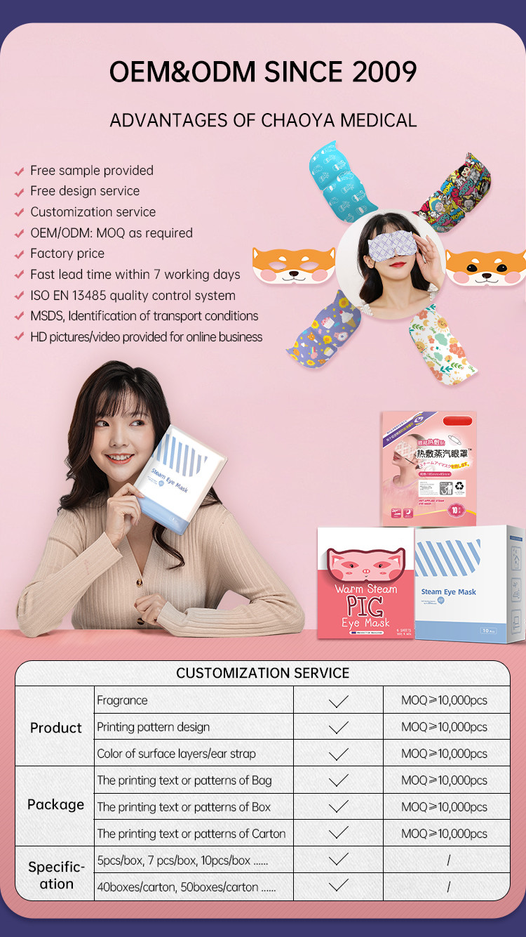 Wireless Spa Warm Eye Mask Disposable Cartoon Steam Warm Eye Mask