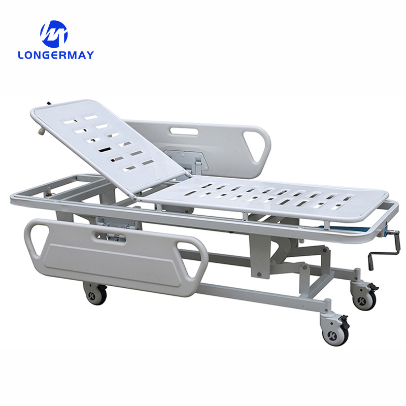 Economic Stainless Steel Multifunction Adjust Manual Transport Emergency Medical Patient Trolley Supplier