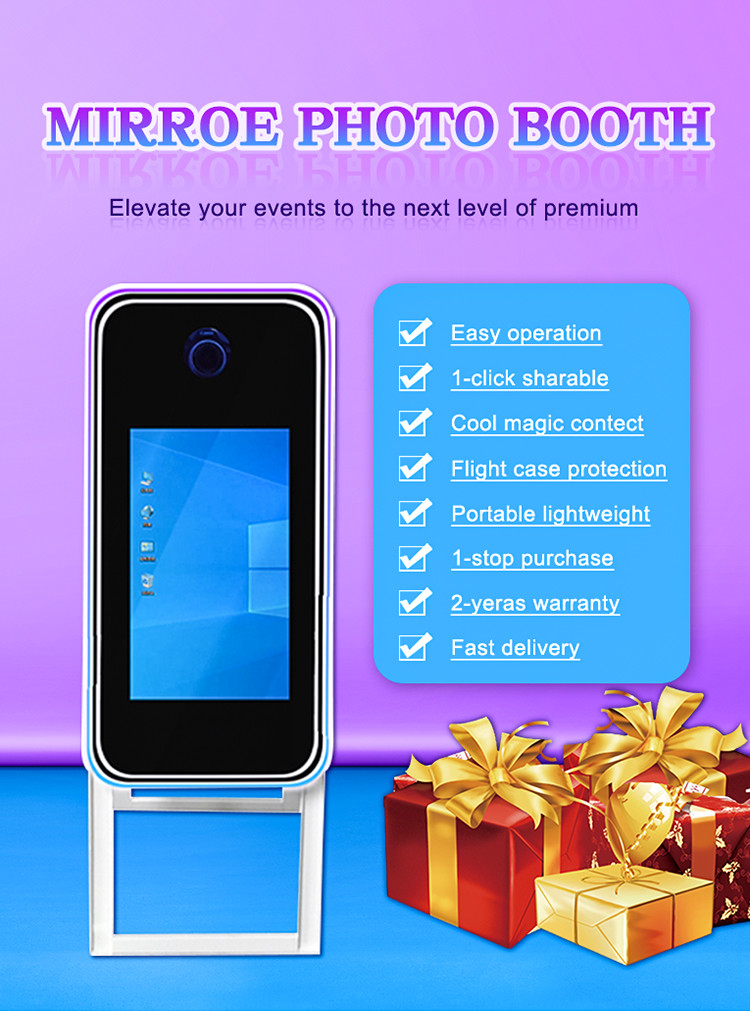 Wholesale Frame Selfie Wall Mirror Air Photo Booth Set Round Mirror 65 Inch For Events 2023 Display