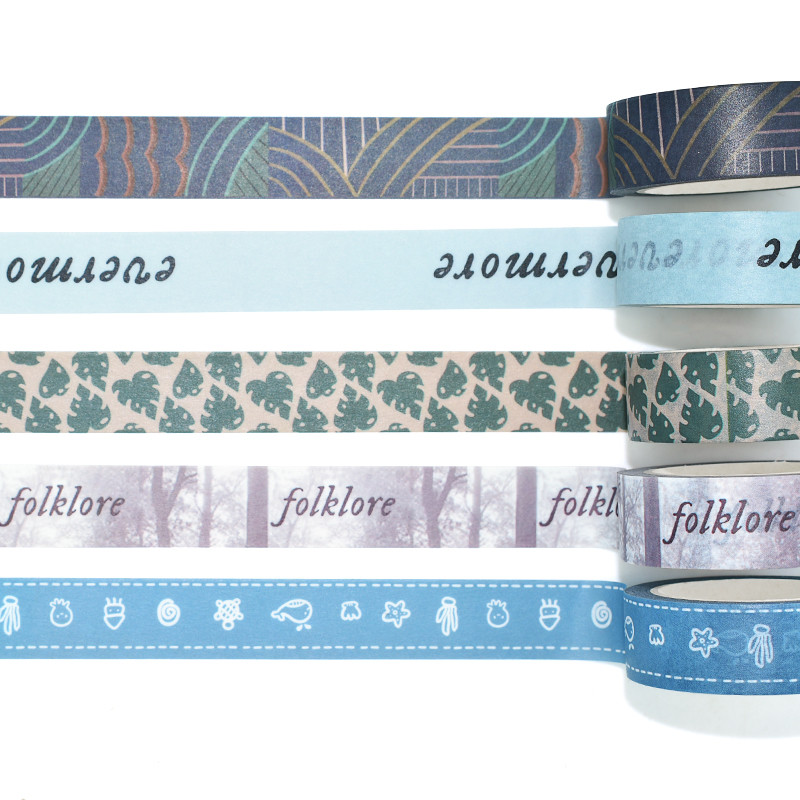 Writing Printed Custom Japanese Paper Gift Box Decoration Tropical Breeze Washi Tape