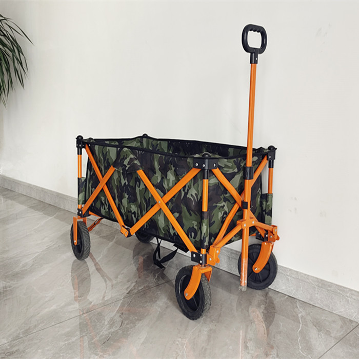 Four-Way Practical Foldable Wagon Cart With O Shaped Handle Sturdy 600D Oxford Cloth